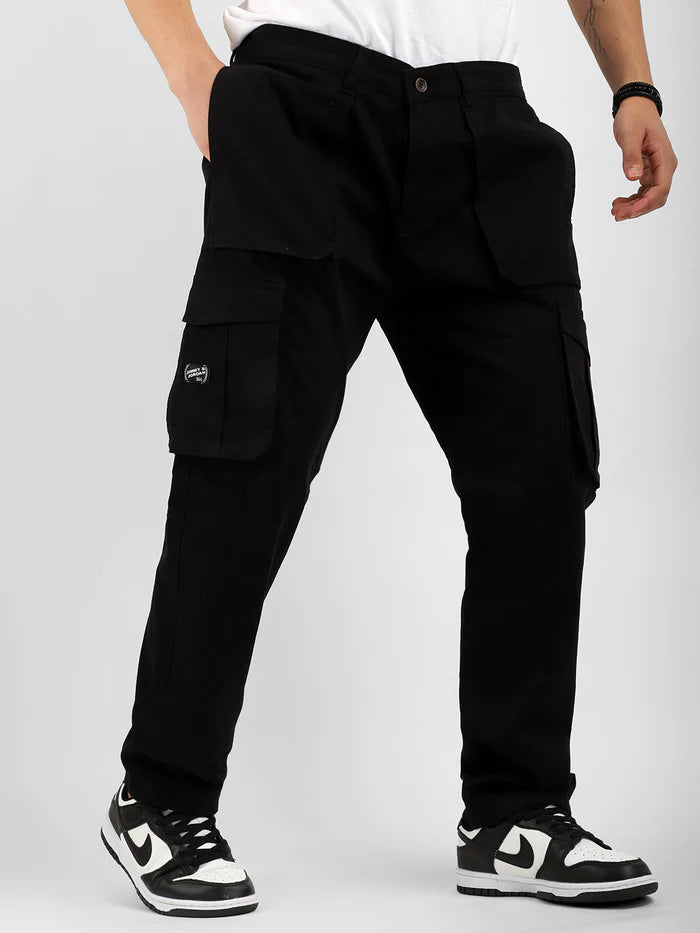 Camden Plus Size Black Cotton Cargo