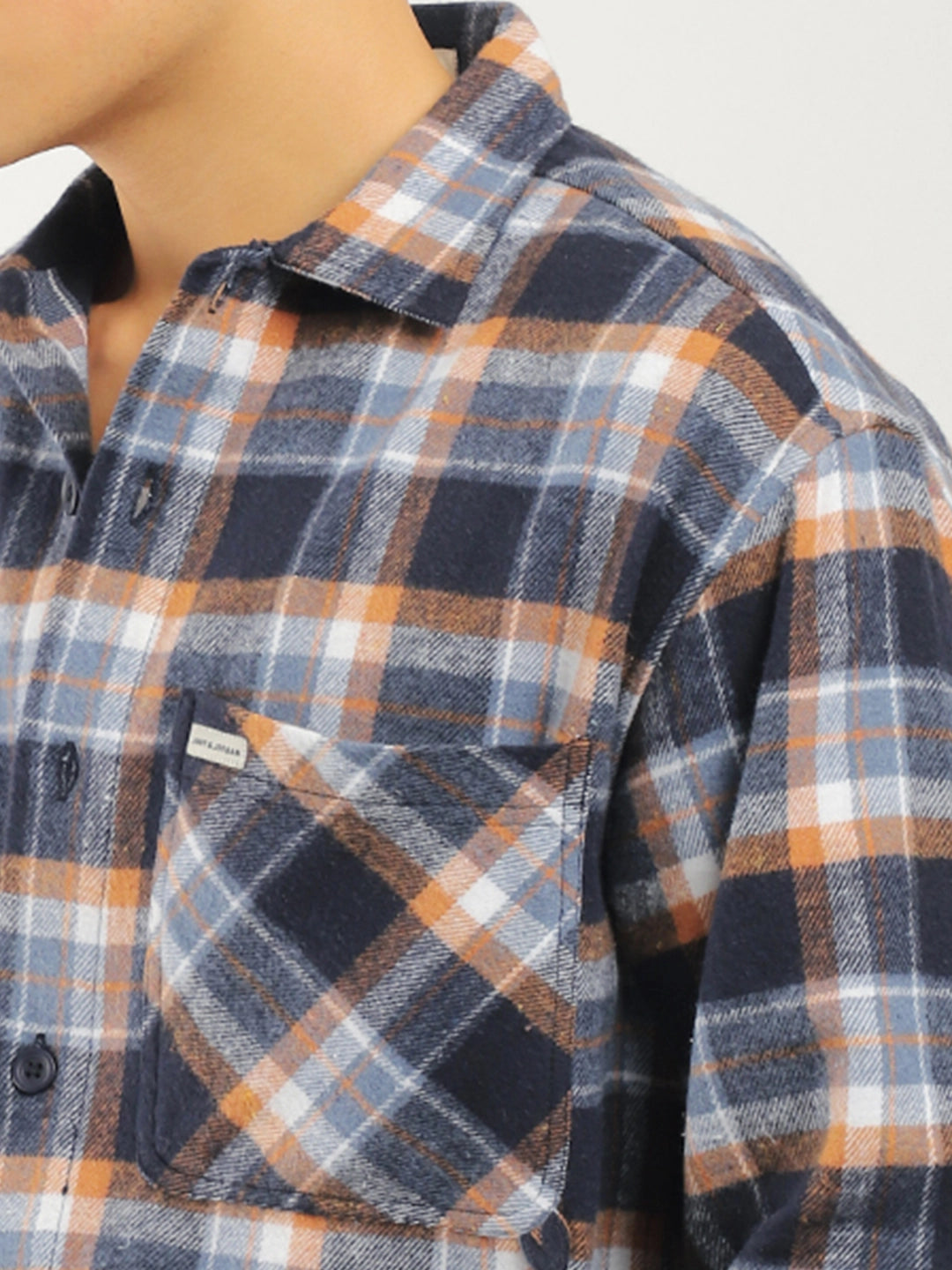 Grafton Brushed Sky Blue Check Full Sleeve Shirt