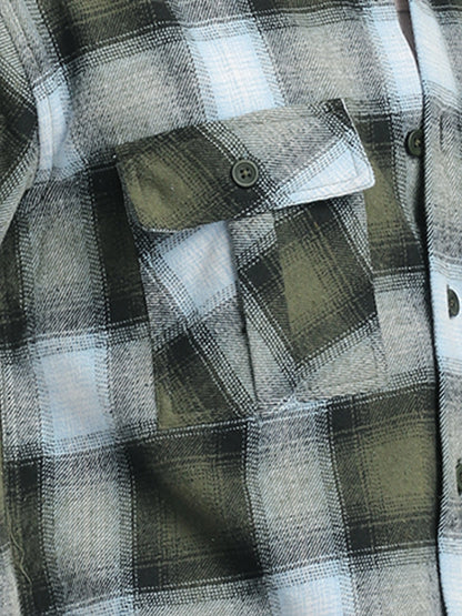 Kensington Brushed Olive Check Shirt