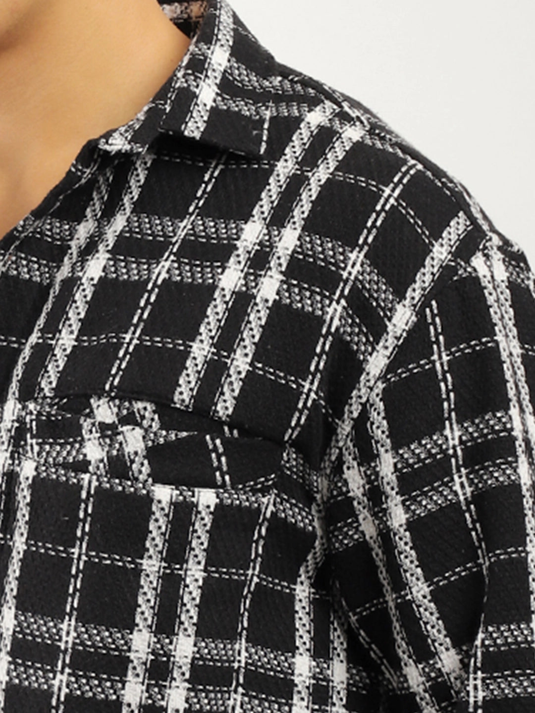 Drifter Knitted Check Black Shirt