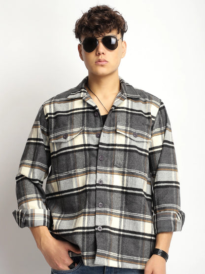 Hampstead Loom Dark Grey Heavy Winter Shirt