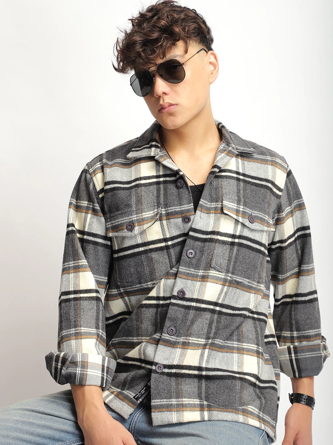 Hampstead Loom Dark Grey Heavy Winter Shirt