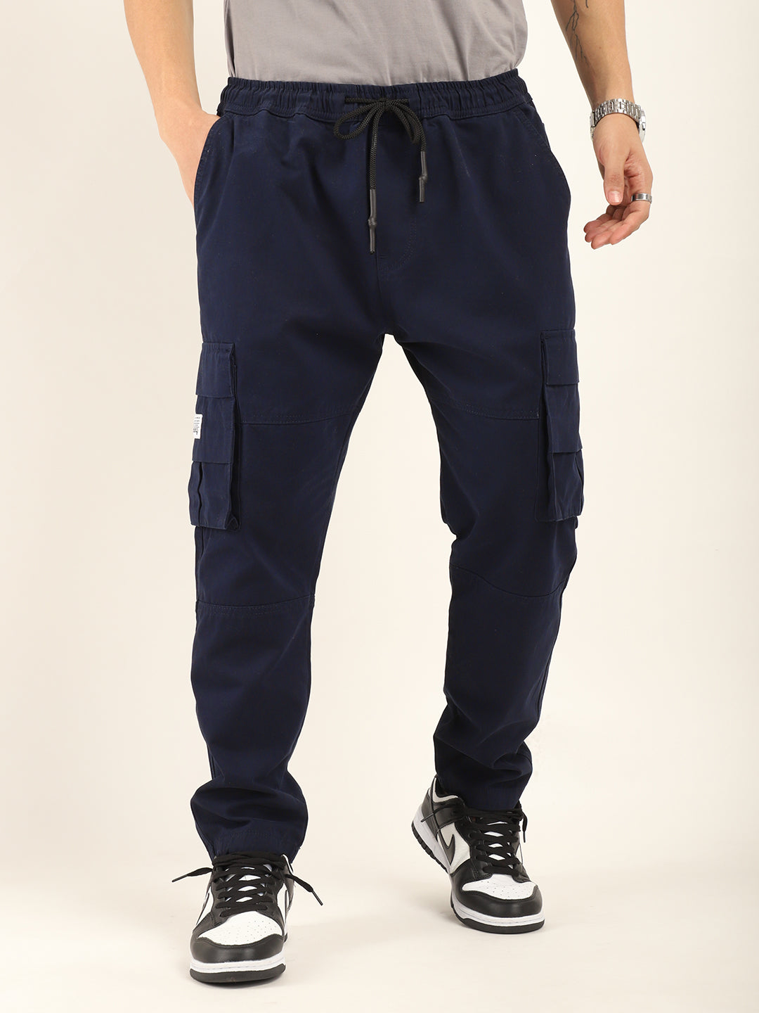 Midnight Grind Full Length Navy Plus Size Cargo