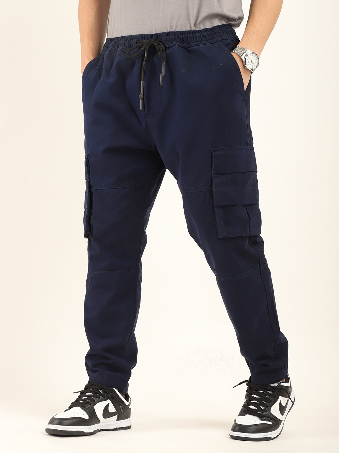 Midnight Grind Full Length Navy Plus Size Cargo