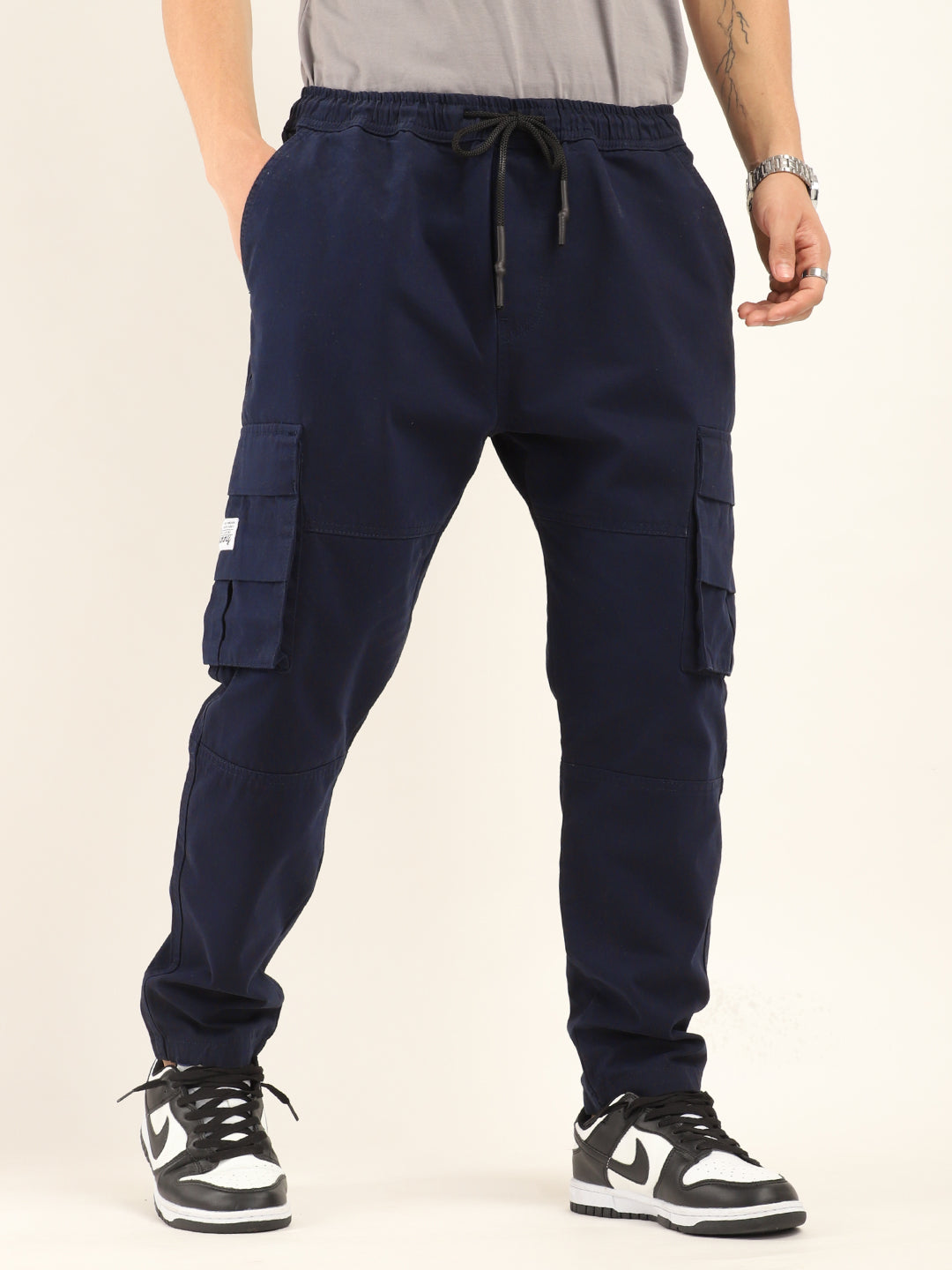 Midnight Grind Full Length Navy Plus Size Cargo