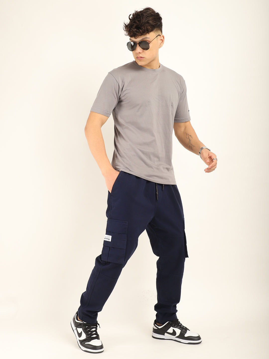 Midnight Grind Full Length Navy Plus Size Cargo