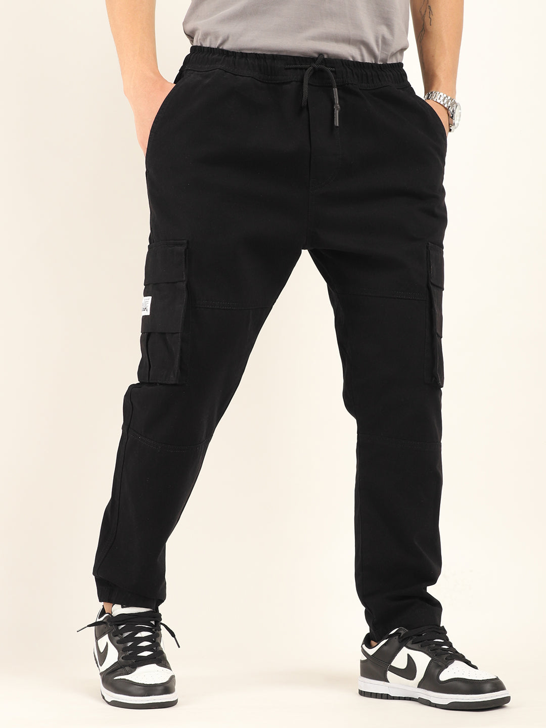 Midnight Grind Full Length Black Plus Size Cargo