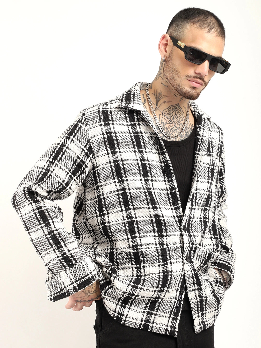 Starlit White Check Full Sleeve Shirt