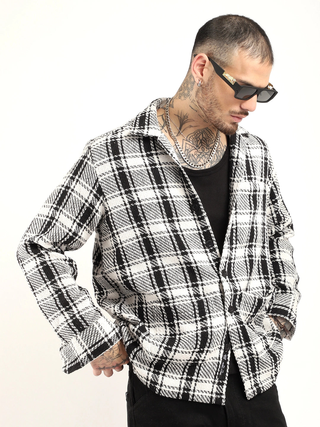 Starlit White Check Full Sleeve Shirt