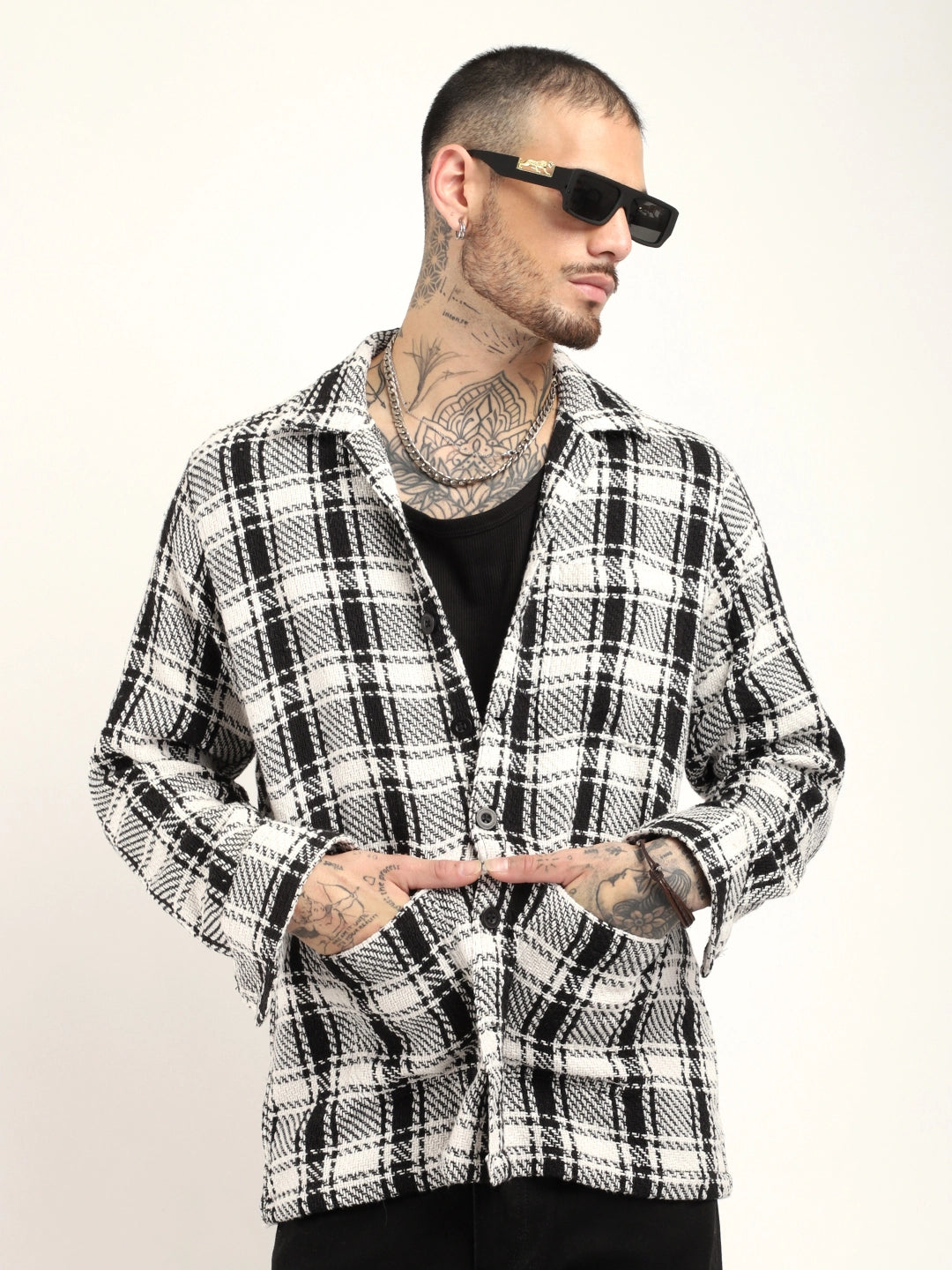 Starlit White Check Full Sleeve Shirt