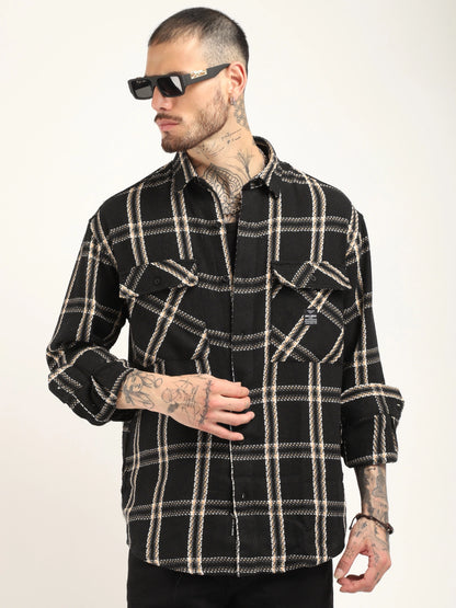 Midlands Muse Black Check Full Sleeve Shirt