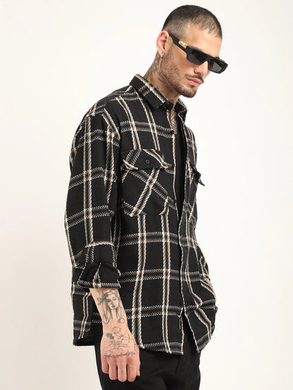 Midlands Muse Black Check Full Sleeve Shirt