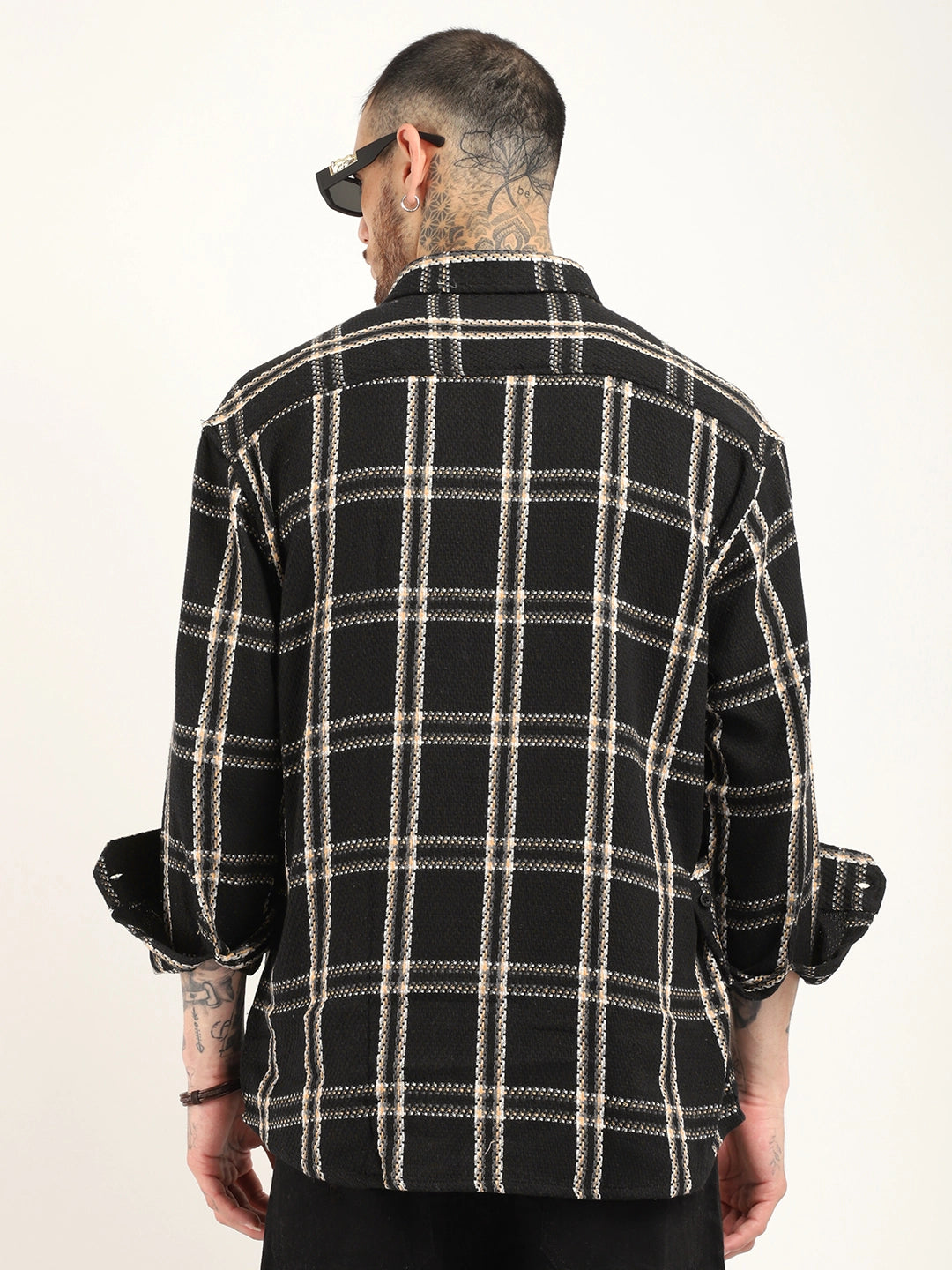 Midlands Muse Black Check Full Sleeve Shirt