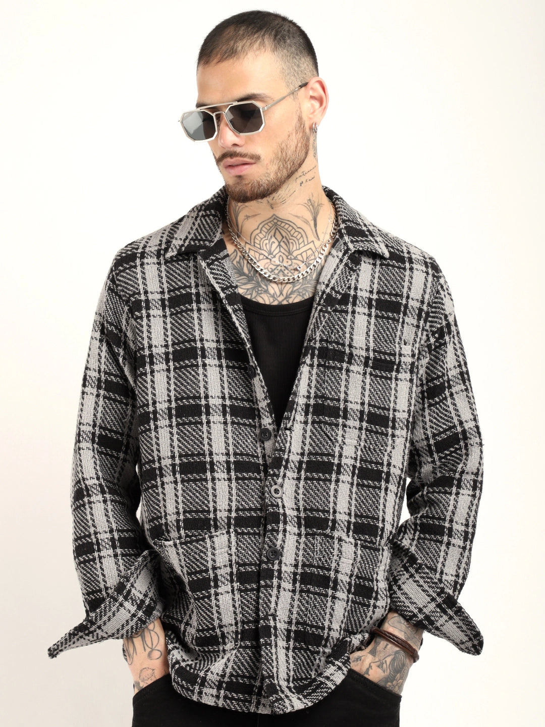 Starlit Black Check Full Sleeve Shirt