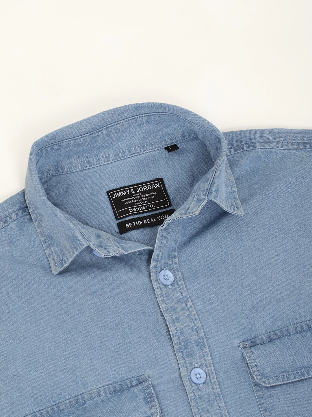 Savile Row Style Light Blue Denim Shirt