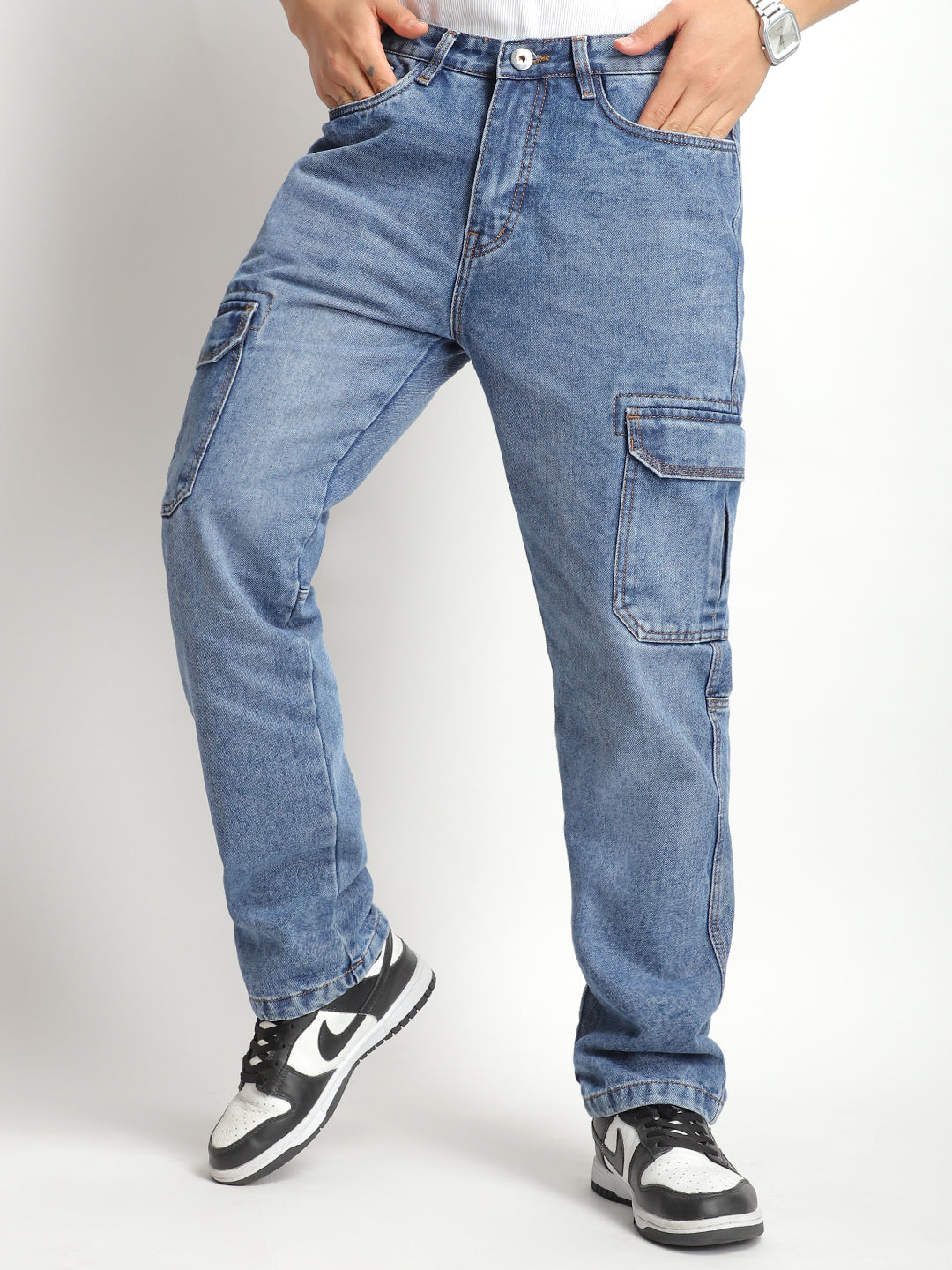 Urban Drift Light Blue Denim Cargo