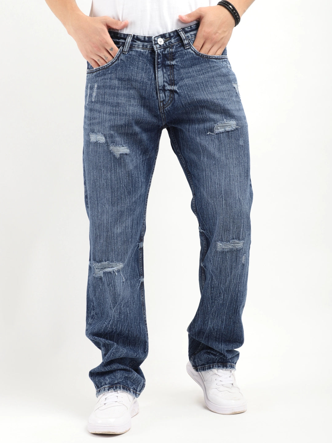 Rebel Stitch Blue Denim Jeans