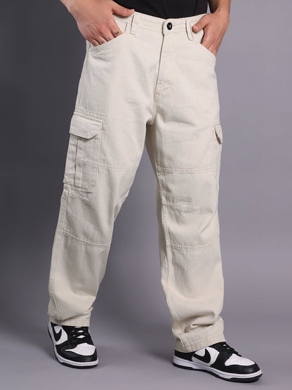 Vintage Voyage Light Beige Denim Cargo