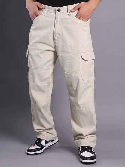 Vintage Voyage Light Beige Denim Cargo