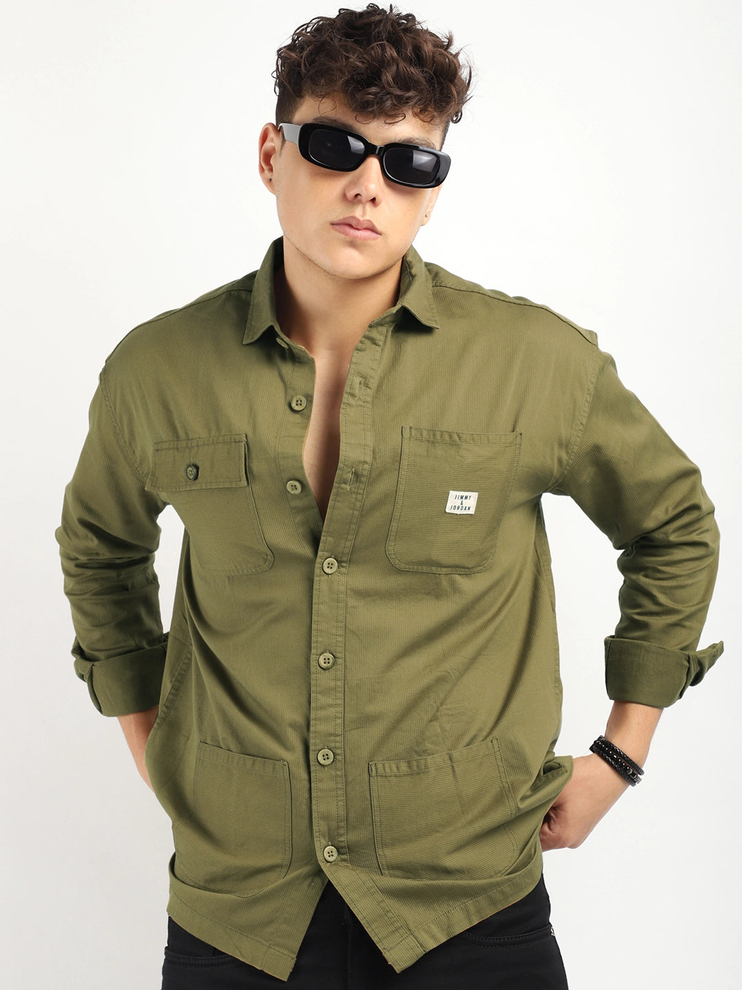 Rustic Regal Olive Full Sleeve Shirt