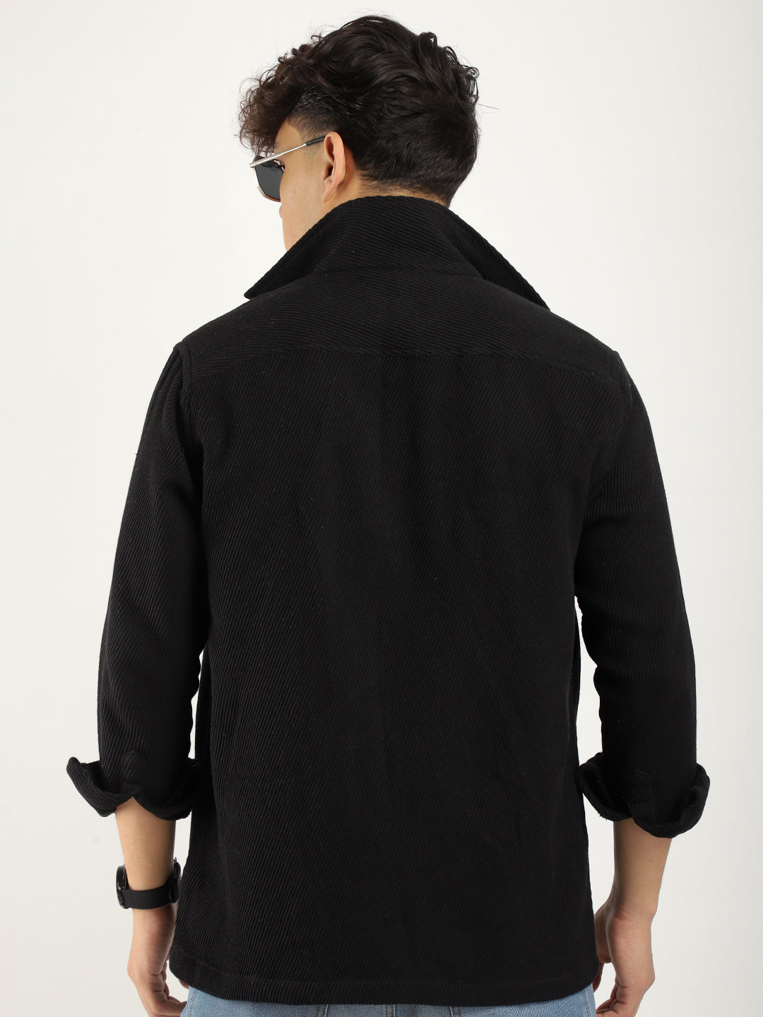 Belford Drill Zipper Black Full Sleeve Shirt