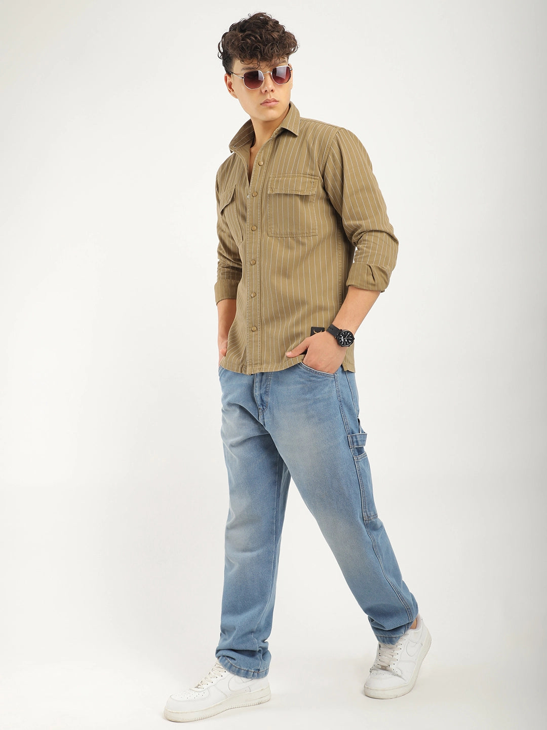 Denim Khaki Full Sleeve Shirt