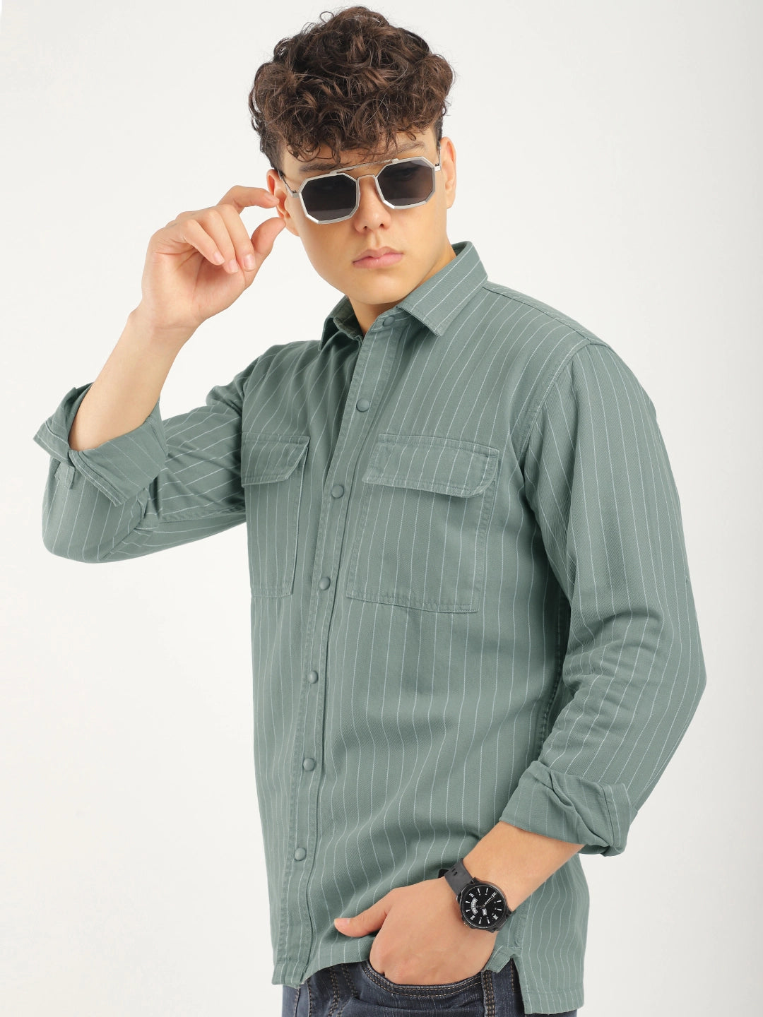 Denim Light Grey Full Sleeve Shirt