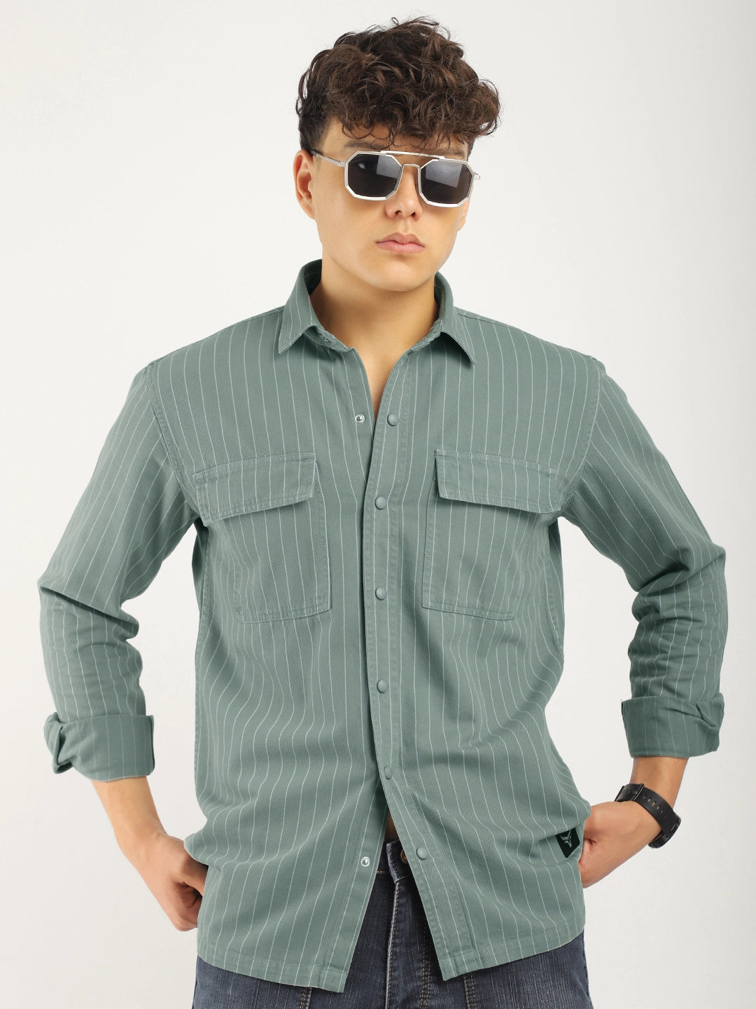 Denim Light Grey Full Sleeve Shirt