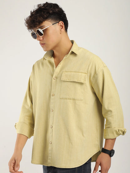 Ariana Mustard Oversized Denim Shirt