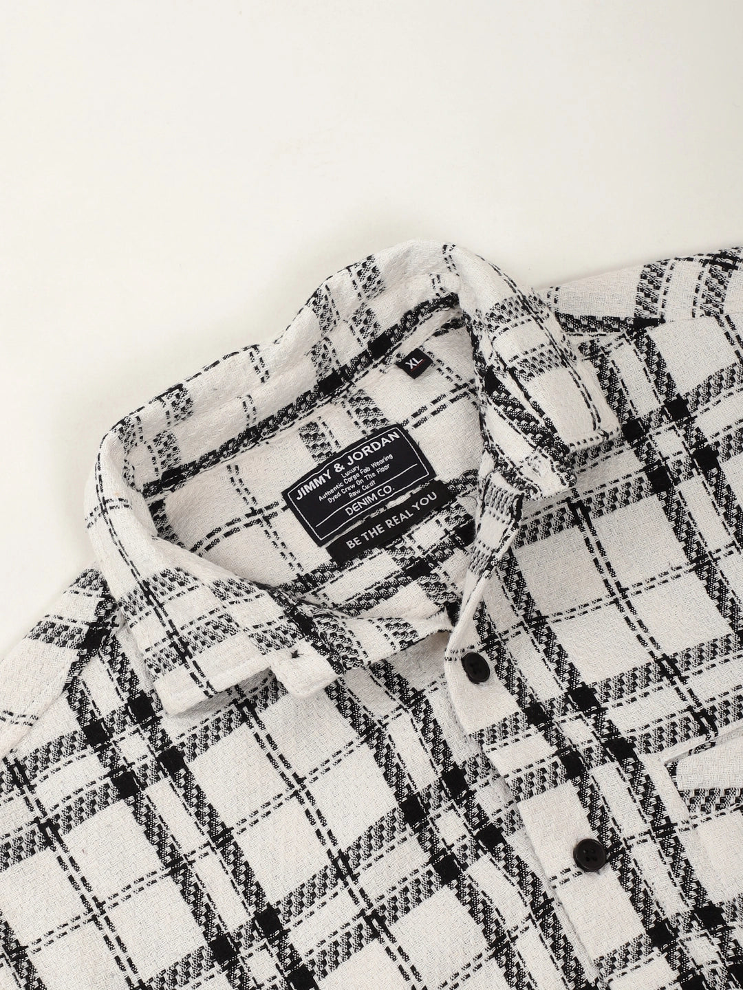 Drifter Knitted Check White Shirt