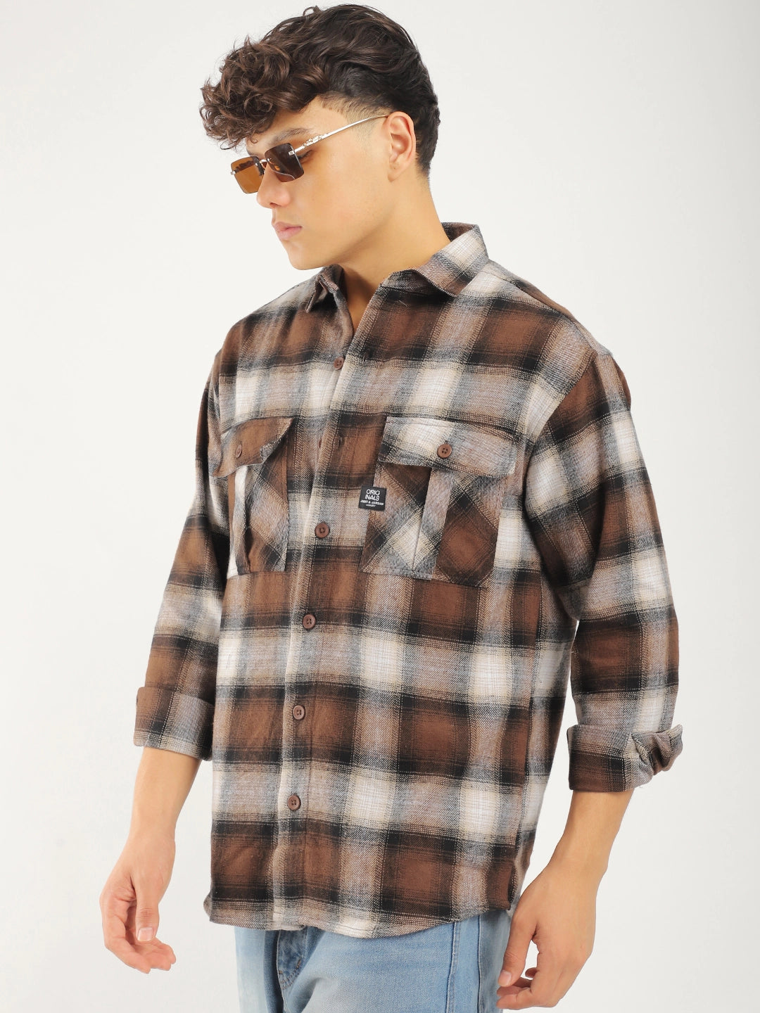 Kensington Brushed Brown Check Shirt