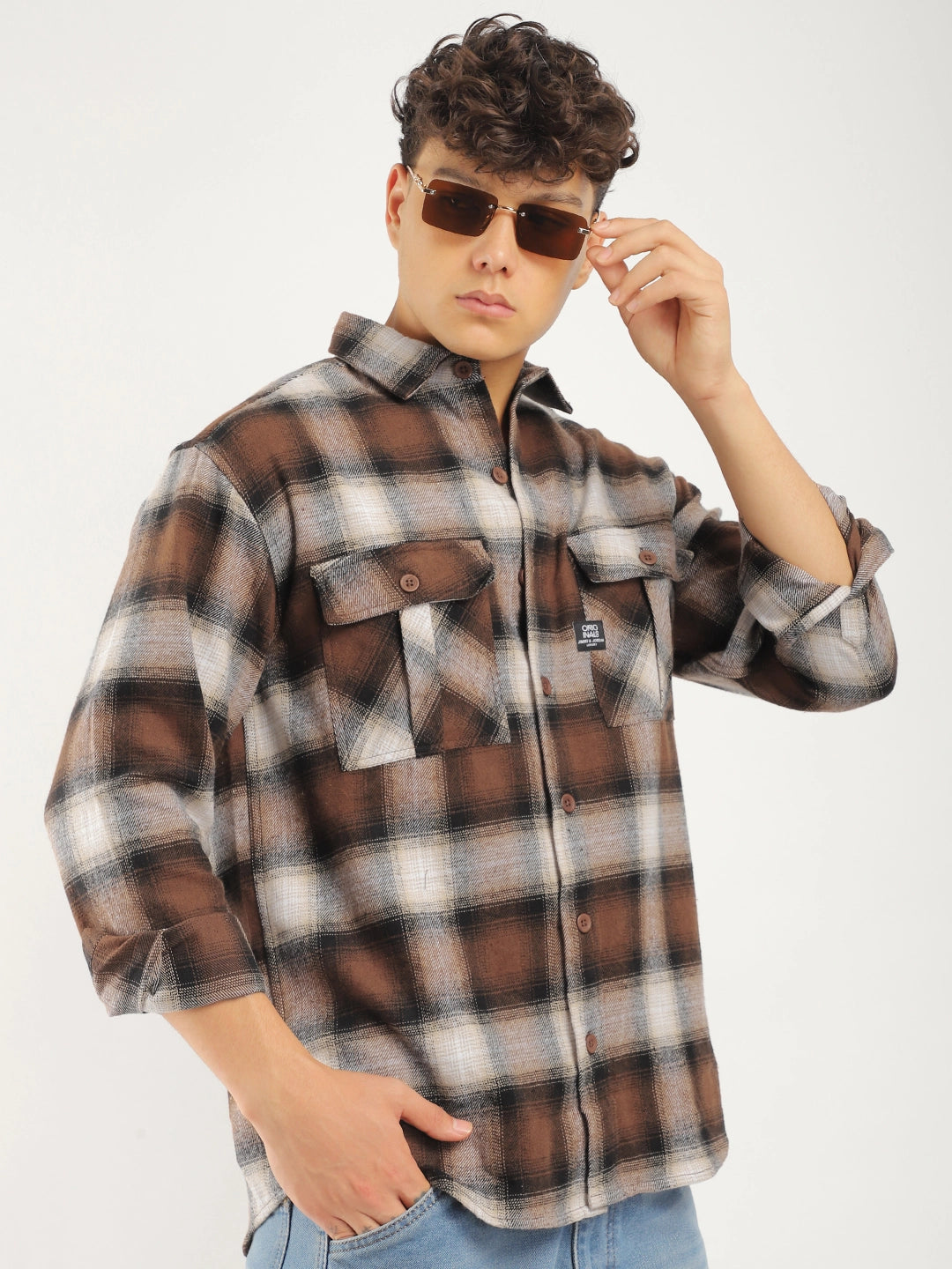 Kensington Brushed Brown Check Shirt