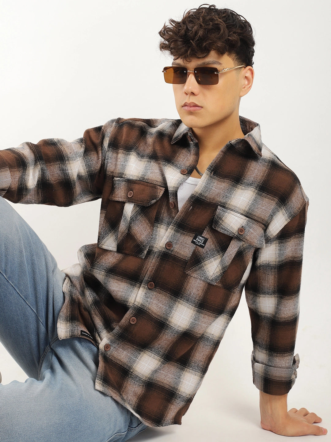 Kensington Brushed Brown Check Shirt