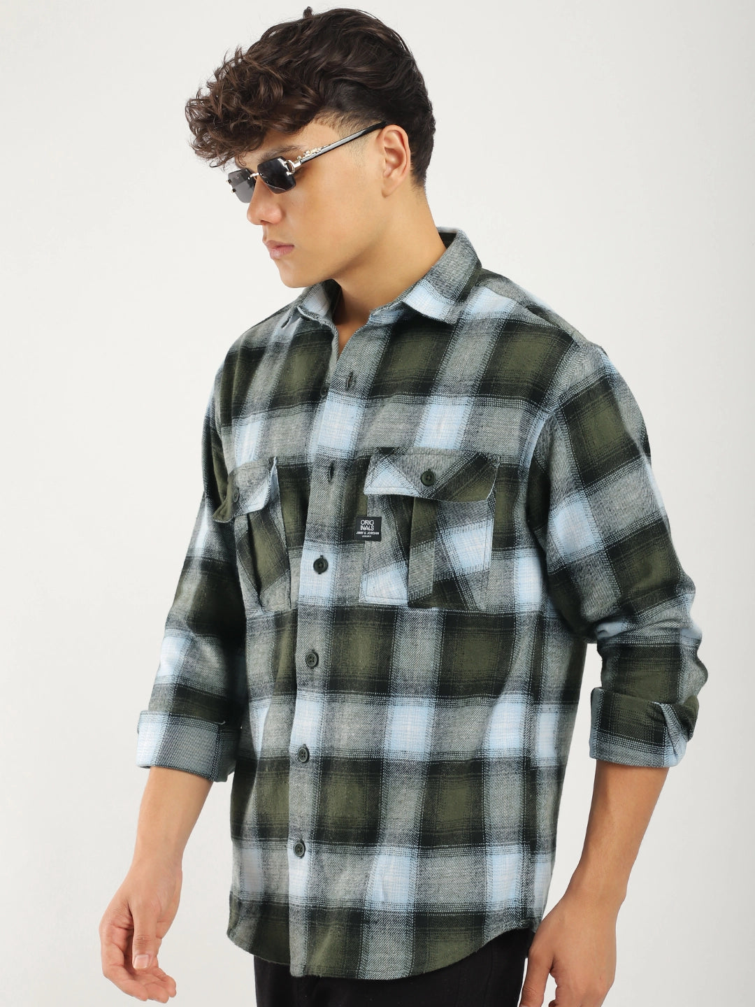 Kensington Brushed Olive Check Shirt