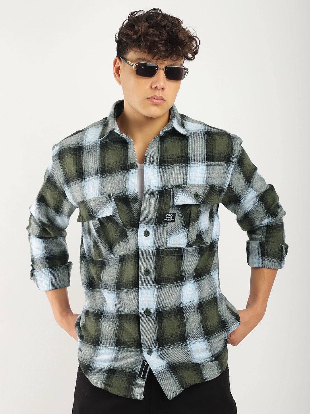 Kensington Brushed Olive Check Shirt