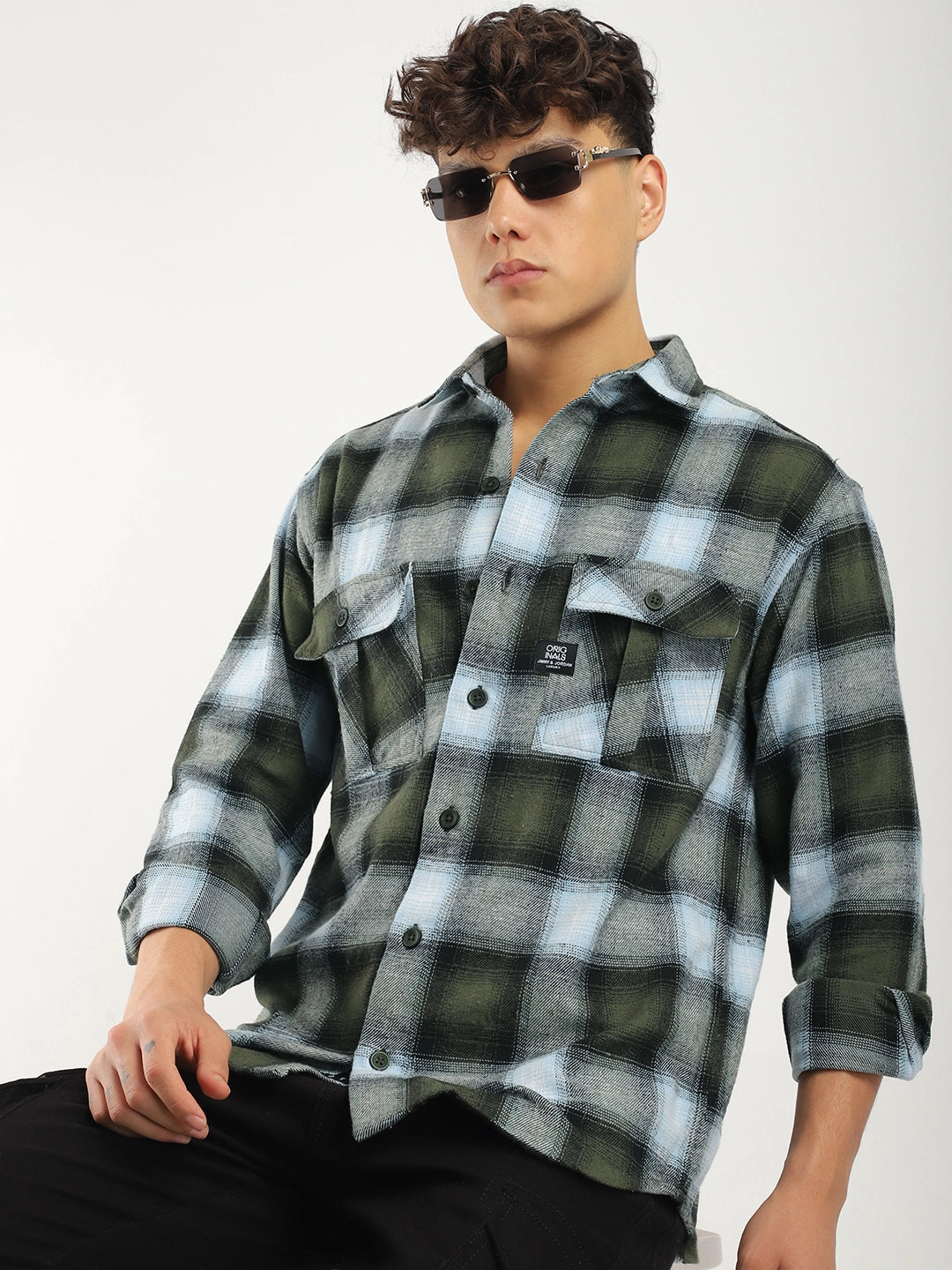 Kensington Brushed Olive Check Shirt