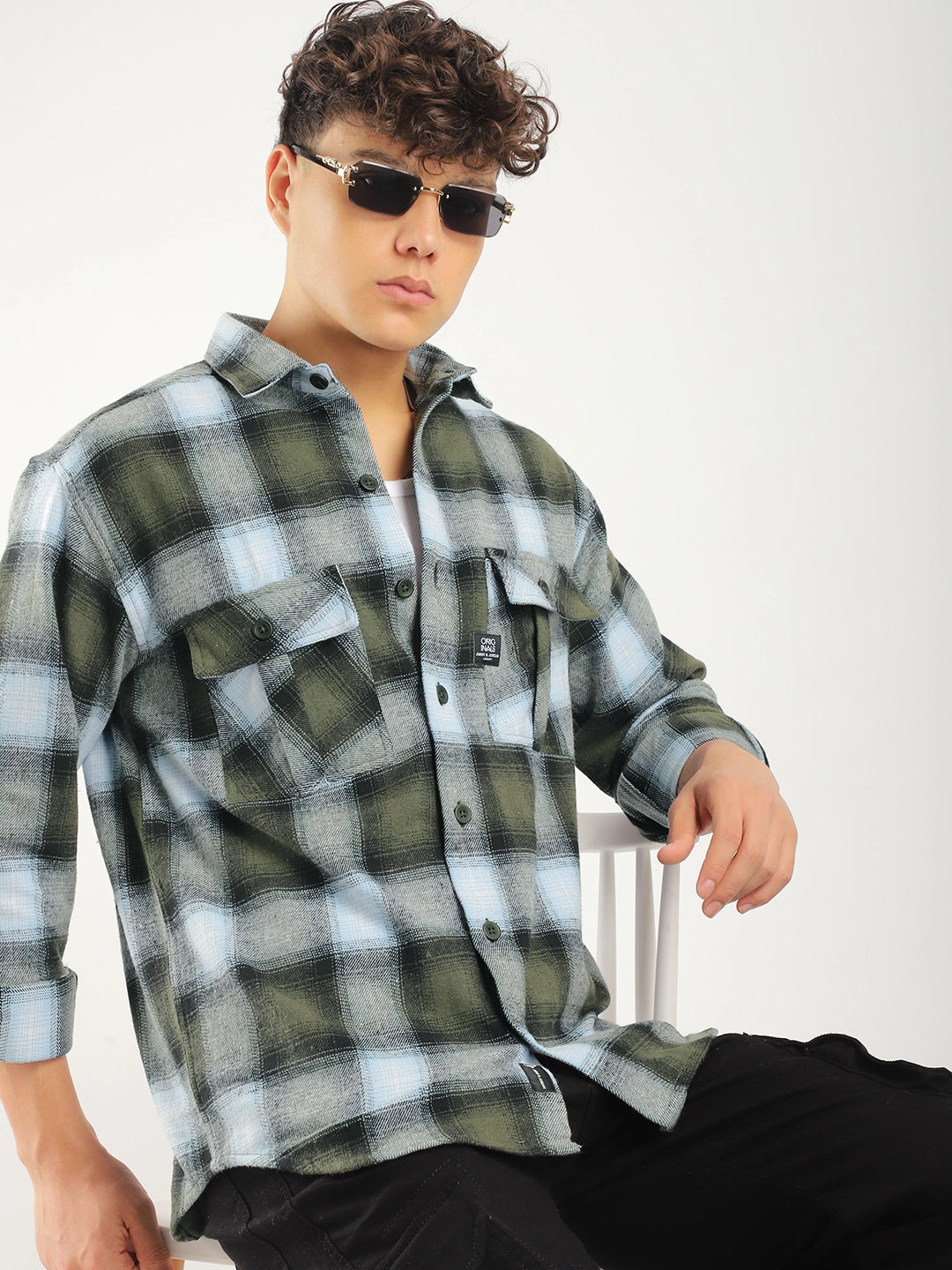 Kensington Brushed Olive Check Shirt