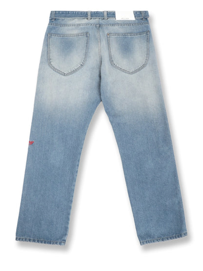 Korean Belt Tint Blue Denim Jeans