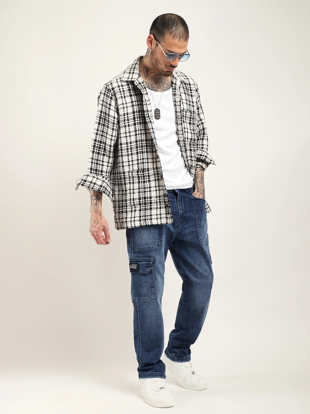 Candid Classic Blue Baggy Fit Denim Cargo