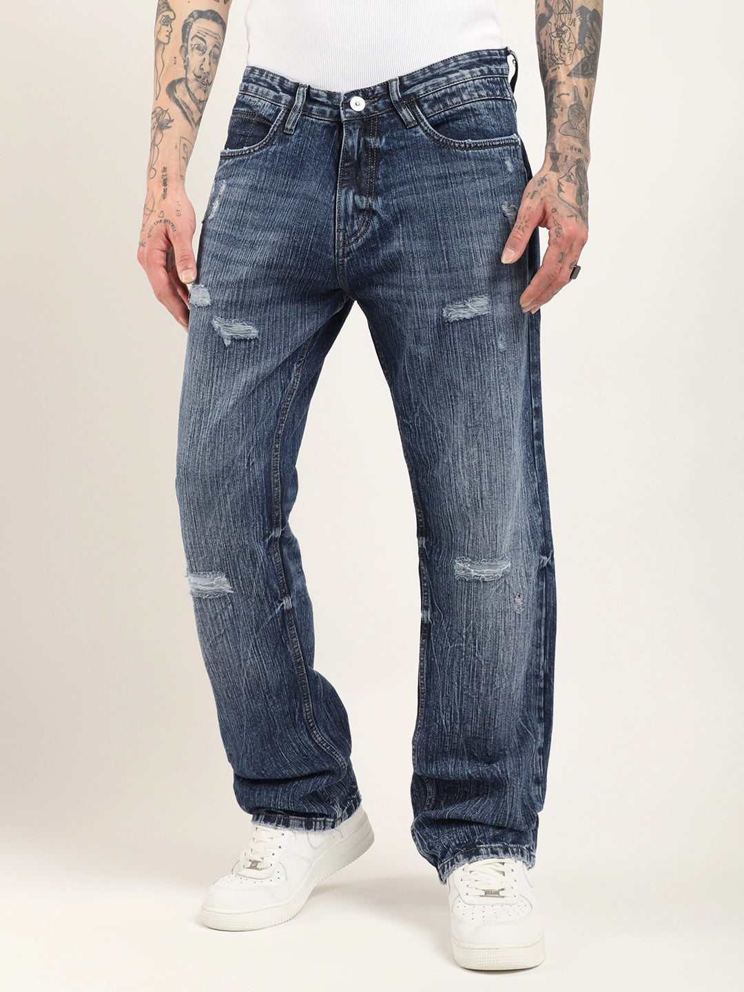 Rebel Stitch Blue Denim Jeans