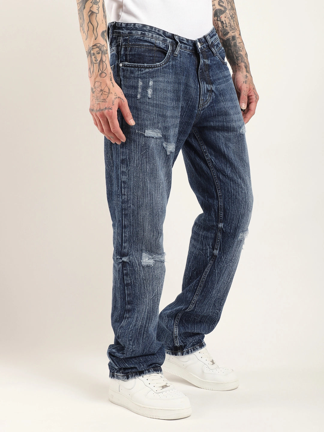 Rebel Stitch Blue Denim Jeans