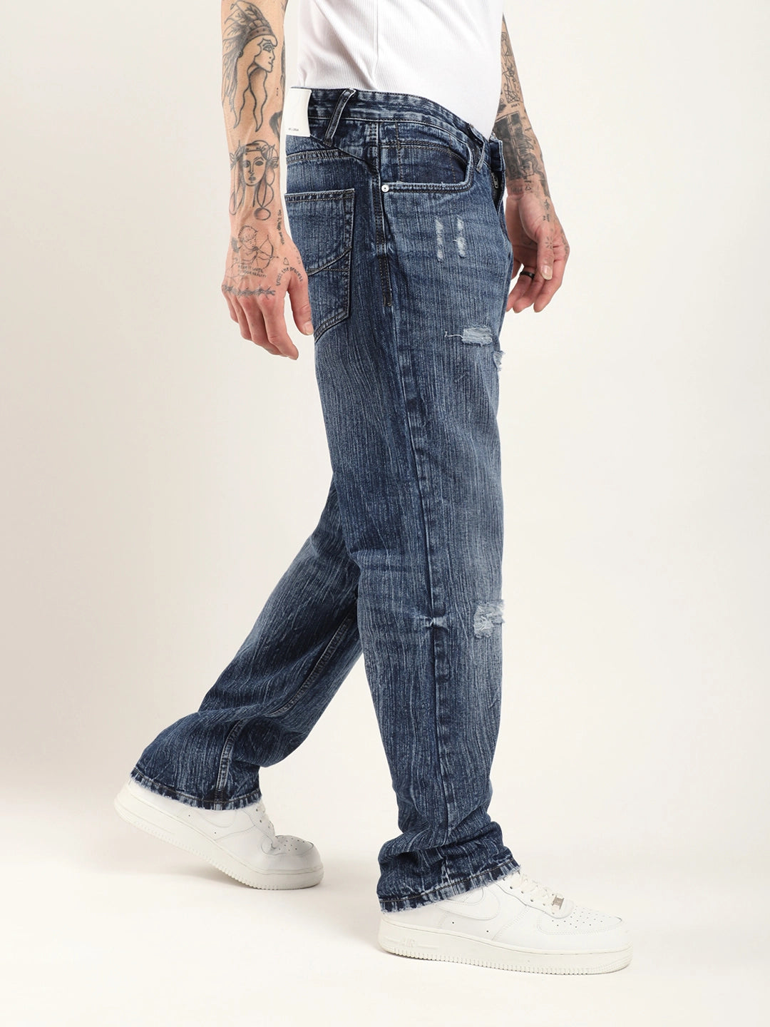 Rebel Stitch Blue Denim Jeans