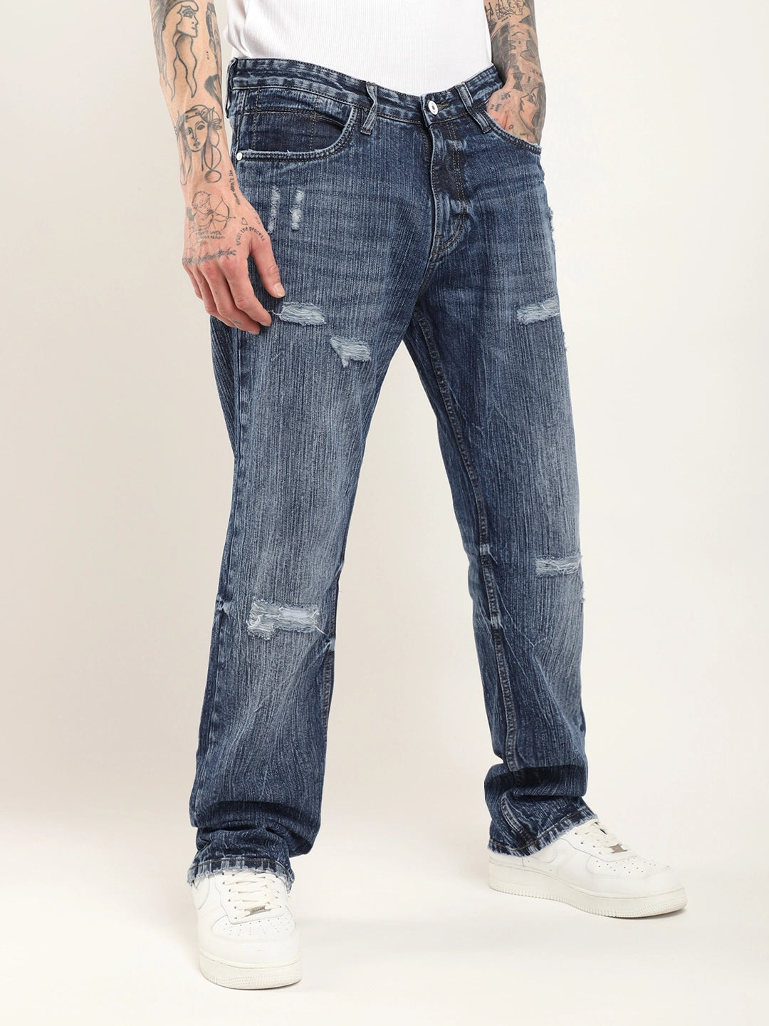 Rebel Stitch Blue Denim Jeans