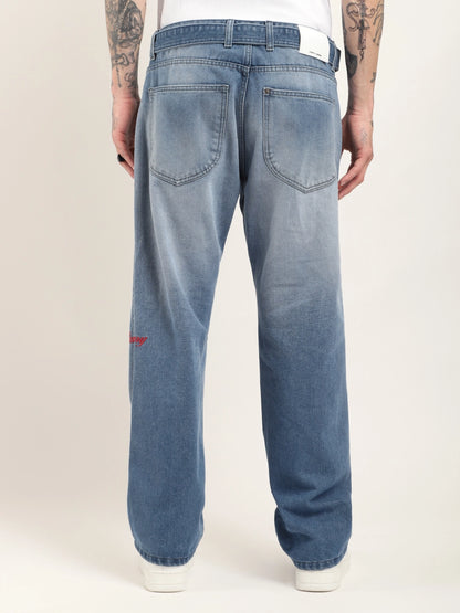 Korean Belt Blue Denim Jeans