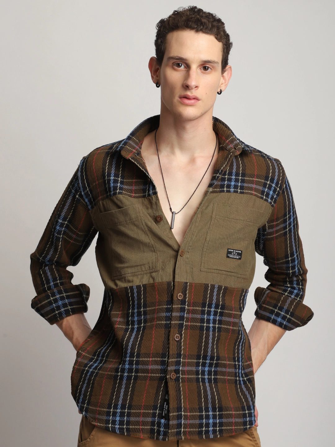 Brunswick Hues Brown Full Sleeve Shirt