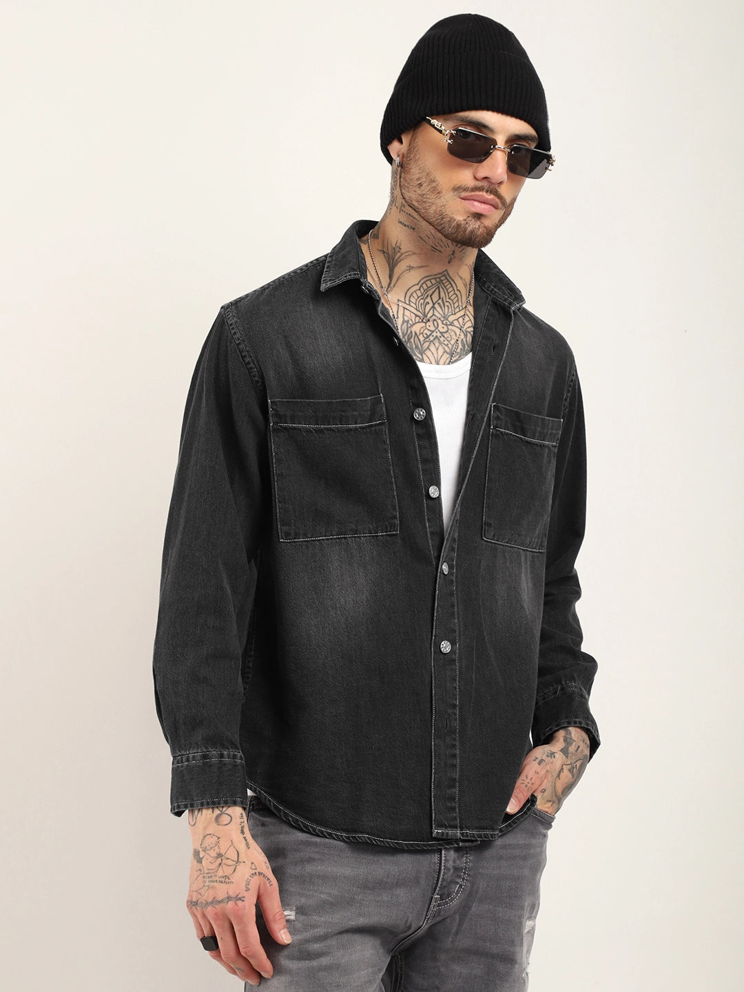 Jacked Charcoal Denim Shirt