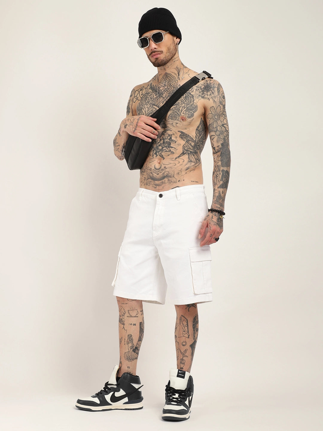 Fusion White Cotton Shorts