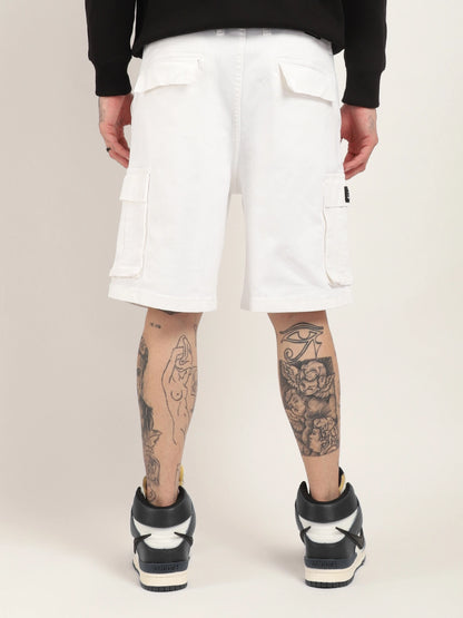 Fusion White Cotton Shorts