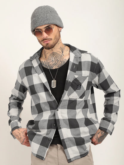 Square Couture White Check Shirt