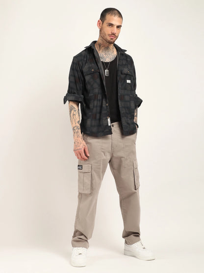 London Fog Dark Grey Full Sleeve Shirt